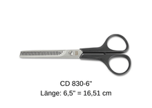 Lade das Bild in den Galerie-Viewer, Effilierschere CD830-6 mit doppelter Präzesionsverzahnung von Weltmeister® Solingen. Zum Trimmen und Ausdünnen.