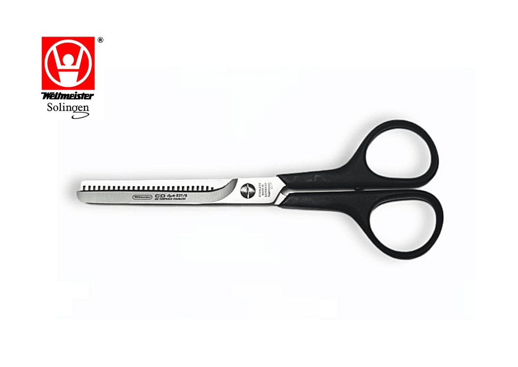 Modeling scissors CD831-6 with teeth on one side from Weltmeister® Solingen for cutting transitions